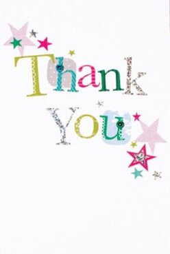 Capturing the lighthearted spirit that sweeps through Rush Green's friendly streets, this thank you card strikes a jubilant chord. The words 'Thank You' are stitched in lively, contrasting colors-lime, fuchsia, aqua, and splashes of yellow-each letter arrayed with unique touches: playful dots, shimmering silver, and gentle stitching that hint at careful, homespun artistry. Gleaming stars in magenta, teal, and metallic gold are scattered near the phrase, their confetti-like presence adding festivity reminiscent of community celebrations at Central Park or bustling afternoons at the local market. The texture comes alive, offering a tactile delight that suggests the pleasure of a handmade sentiment. Set against a pure white backdrop, every pattern and hue rings out clear, much like a freshly arranged bouquet showcased in the window of Flowers Rush Green. The design is thoughtfully balanced, neither too busy nor too reserved, making it an ideal partner for a fresh arrangement meant to convey authentic thanks. This card embodies the creative and personal touch local florists cherish-from its spirited hues to the starry, celebratory motifs-and is perfectly suited for expressing gratitude throughout Rush Green, whether accompanying flowers on a doorstep nearby or offered as a heartfelt gesture after a joyful neighborhood gathering.